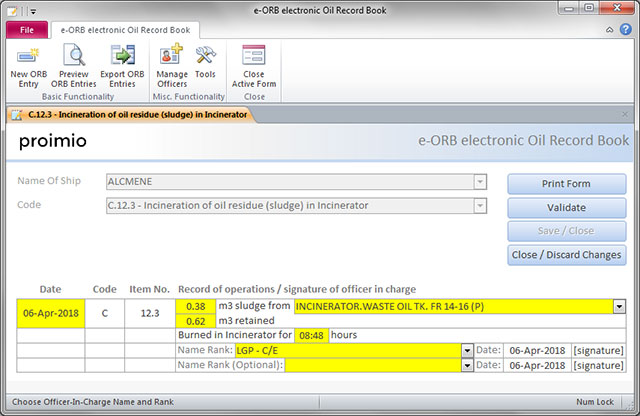 e-orb.gr e-ORB electronic Oil Record Book Εισαγωγή Δεδομένων eORB Screenshot